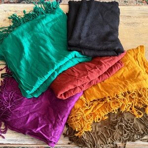 Colorful Fringe Scarves Set